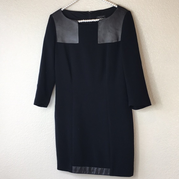 rag & bone Dresses & Skirts - Rag & Bone Black Sheath  Dress with leather Sz 4